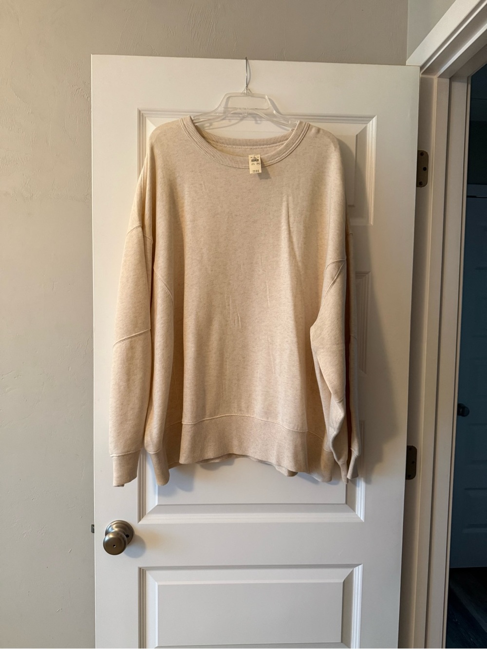 aerie Cream Relaxed Crewneck Sweatshirt